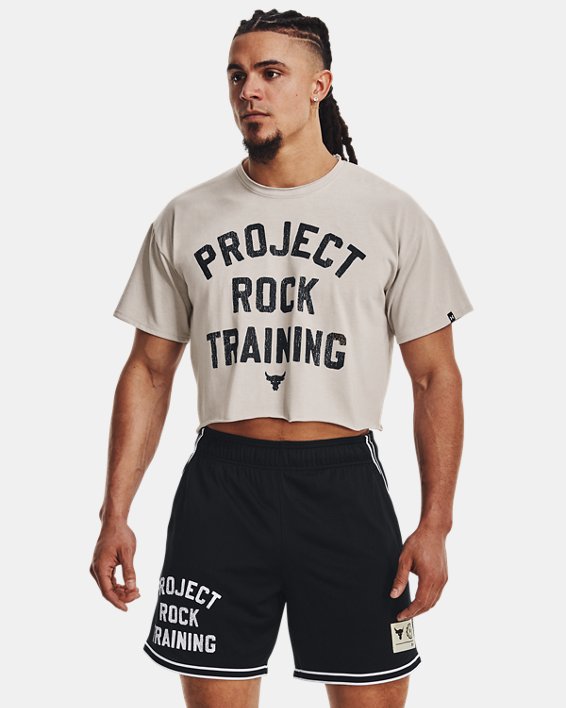เสื้อยืด Project Rock Heavyweight Stay Hungry Cutoff สำหรับผู้ชาย in Gray image number 0